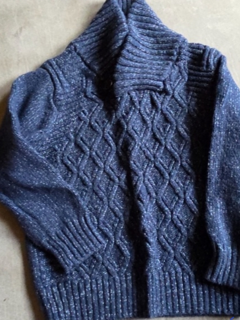 Cat & Jack Navy Blue Cable Knit Turtleneck Sweater